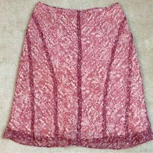 Ann Taylor Textured Pink A-Line Skirt